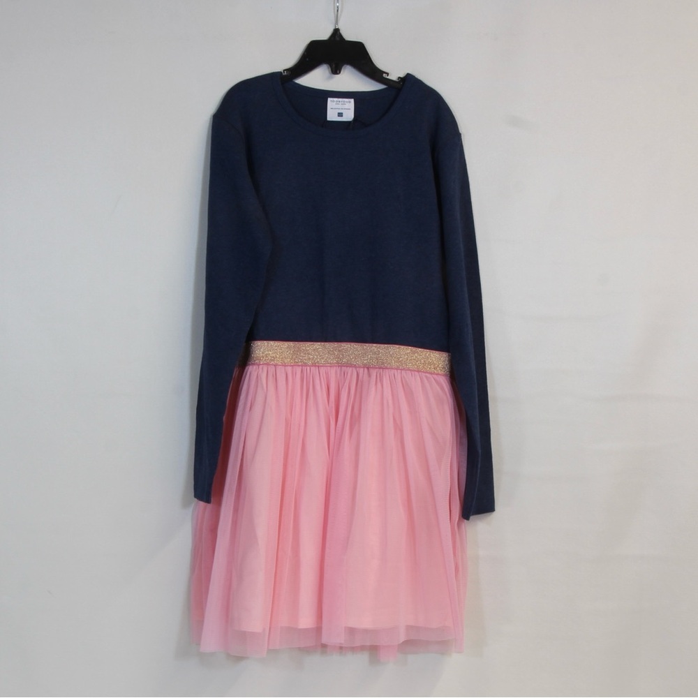Toobydoo Blue and Pink Sparkle Belt Tulle Party Dress